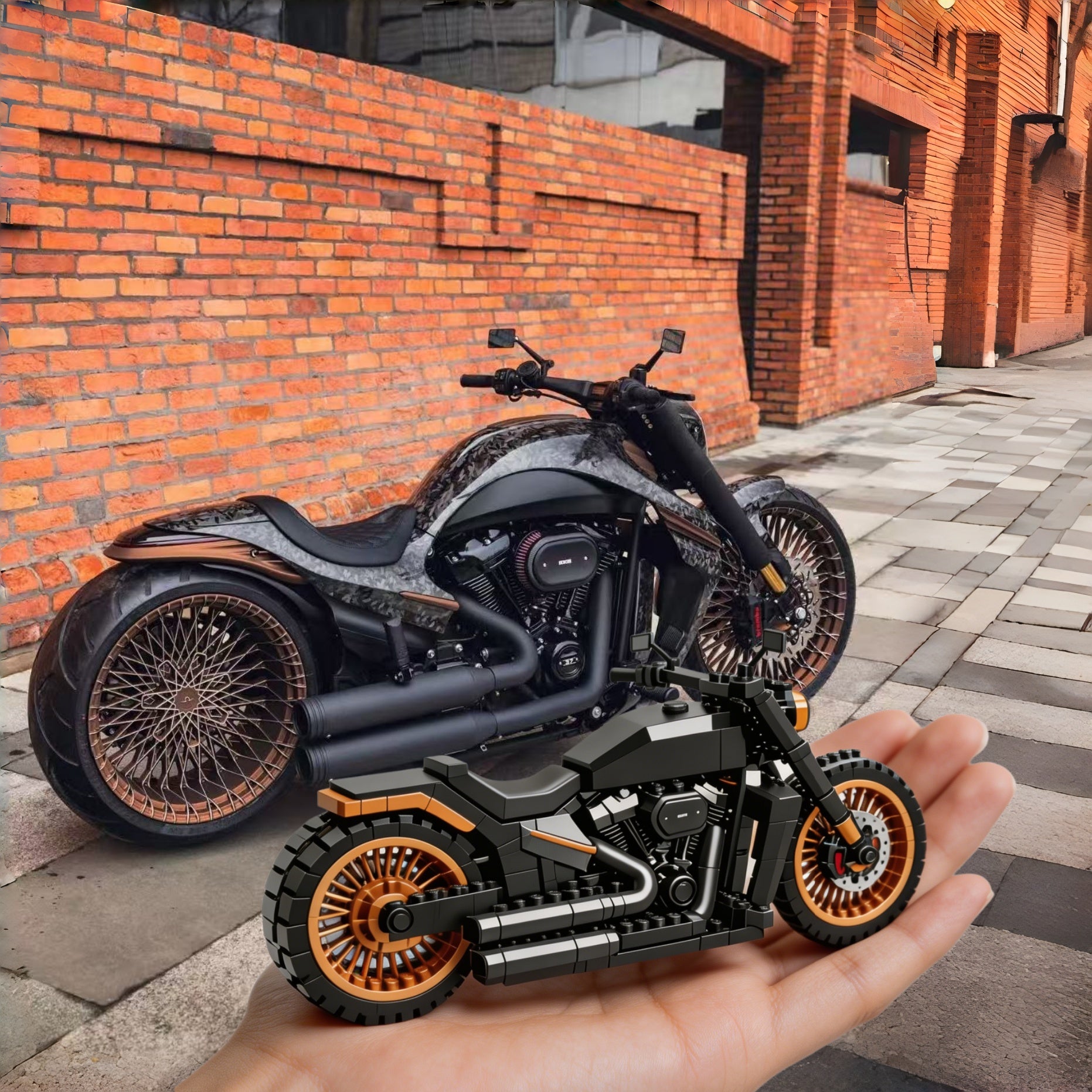 Custom Motorcycle Brick Set - Built From Your Photo